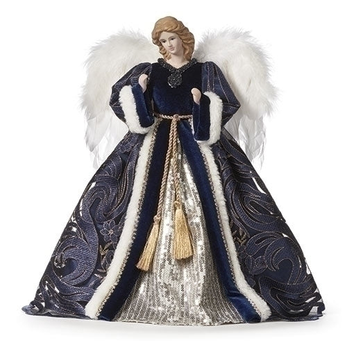 Light Up Blue and Gold Angel Tree Topper 51 cm – The Christmas Imaginarium