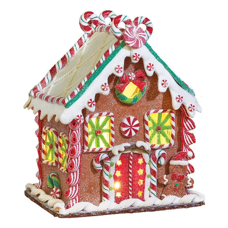 Light Up Gingerbread House with Gingerbread Man - 26cm