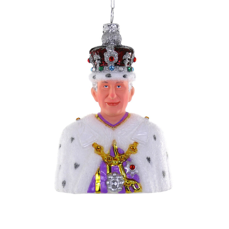 King Charles III Glass Christmas Tree Decoration