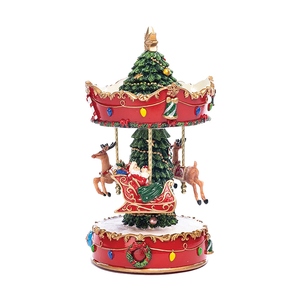 Santa & Sleigh Carousel Musical & Moving 25cm The Christmas