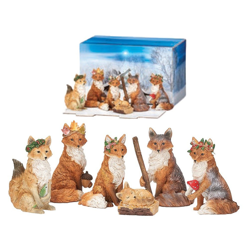 6 Piece Fox Nativity Set - The Christmas Imaginarium