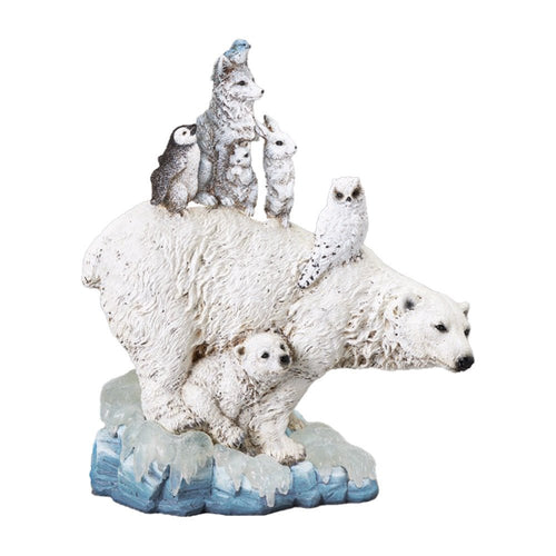 Large Polar Bear on Iceberg with Arctic Friends - The Christmas Imaginarium