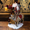 Large Red and Gold Santa Claus and Reindeer - 50cm - The Christmas Imaginarium