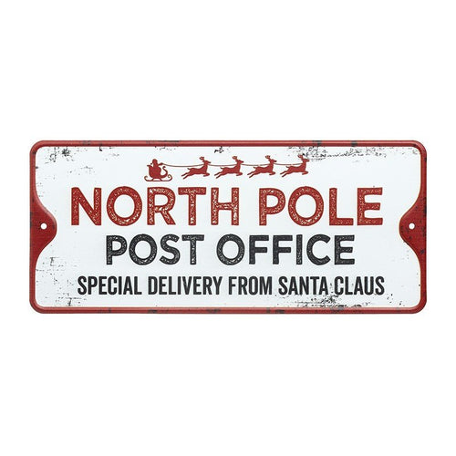 North Pole Post Office Tin Sign -28cm - The Christmas Imaginarium