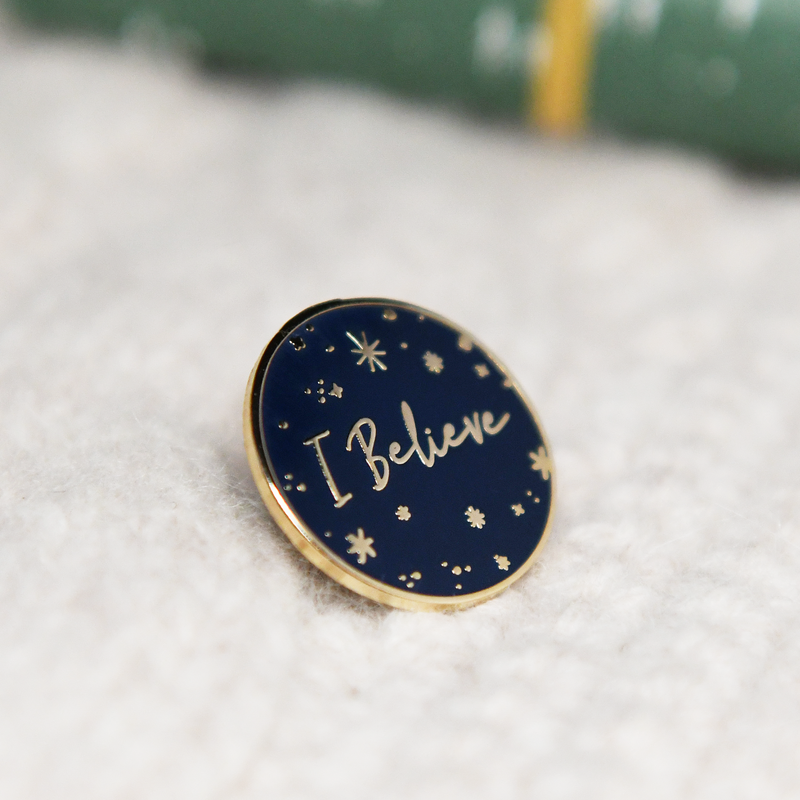 Blue 'I Believe' Enamel Pin Badge