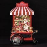 Santa Claus Toy Shop Cart Water Spinner – 27 cm Illuminated Centrepiece