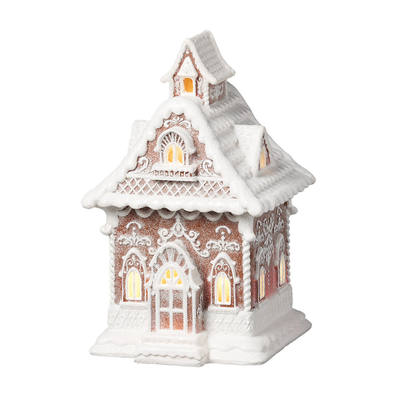 Elegant Light Up Iced Gingerbread House - 27cm