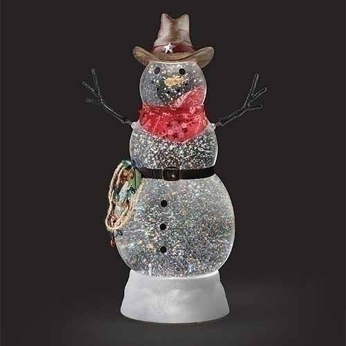 Light-Up Cowboy Snowman Water Spinner – 27 cm