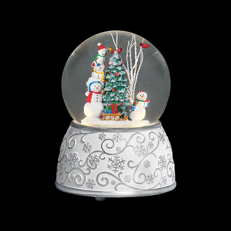 Snowman Tower Decorating Christmas Tree Snow Globe