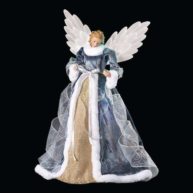 Light Up Blue and Gold Angel Tree Topper