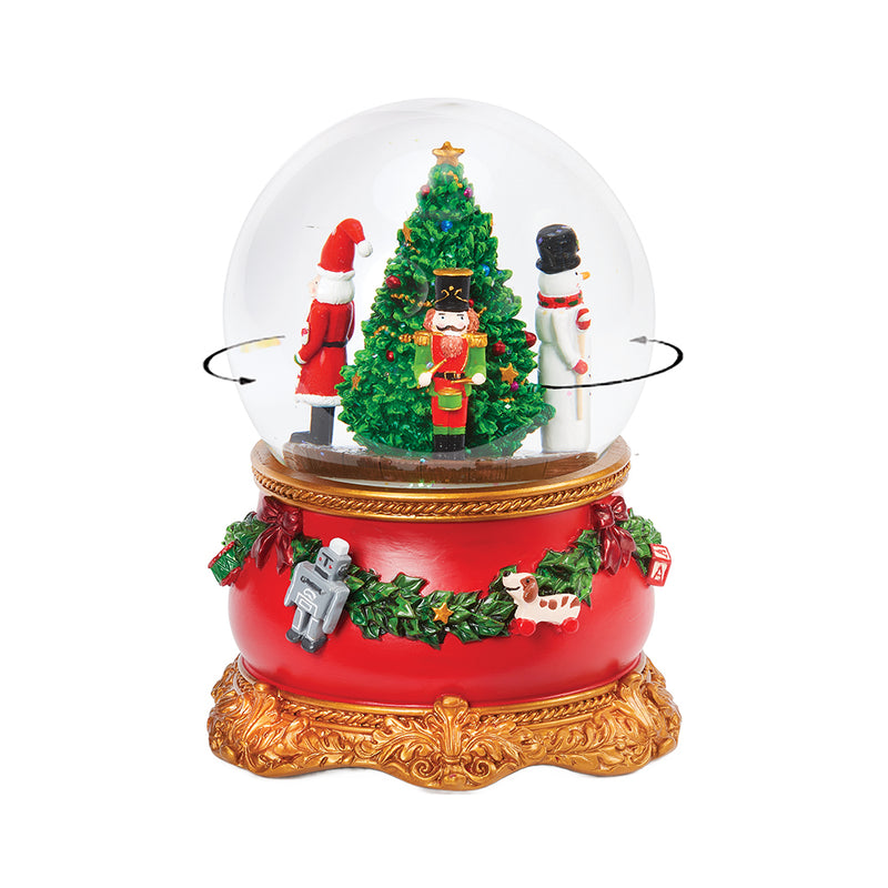 Santa, Nutcracker, Snowman Snow Globe (Musical & Moving)