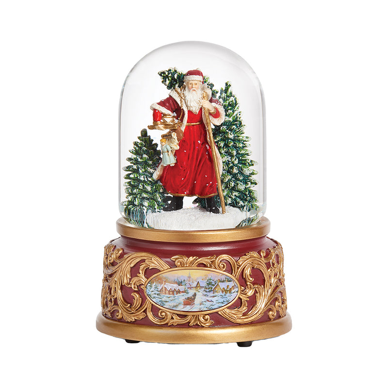 Traditional Victorian Santa Snow Globe (Musical)