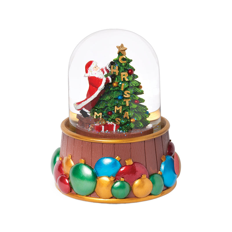 Santa Decorating Christmas Tree Snow Globe