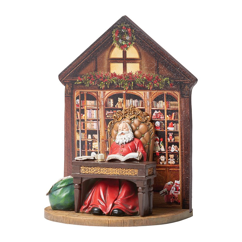 Napping Santa In Study Figurine 27cm Christmas – The Christmas Imaginarium