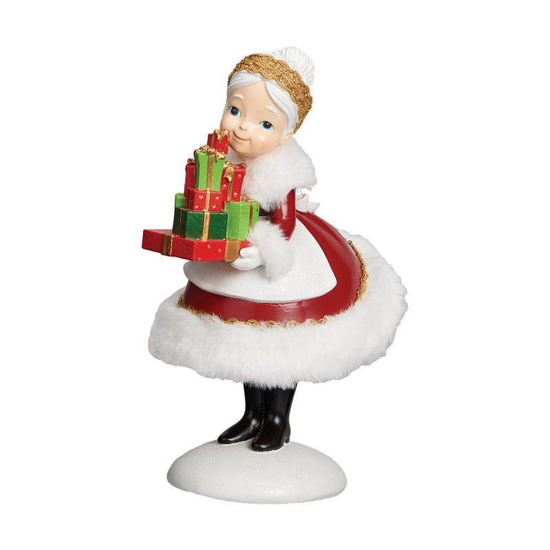 Mrs Claus Holding Pile of Presents Christmas Decoration 34cm