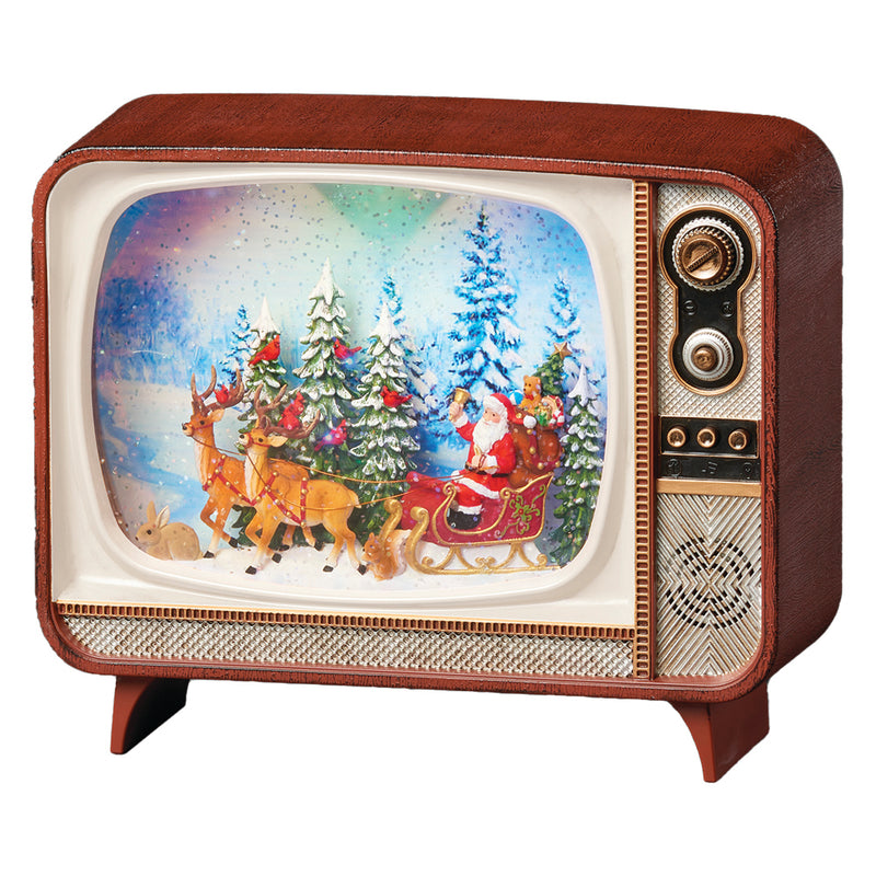 Santa on Sleigh TV Water Spinner