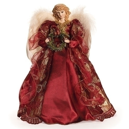 Red and Gold Angel Tree Topper - 36cm