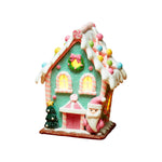 Pastel Gingerbread Santa House – 13 x 10 cm (Light Up)