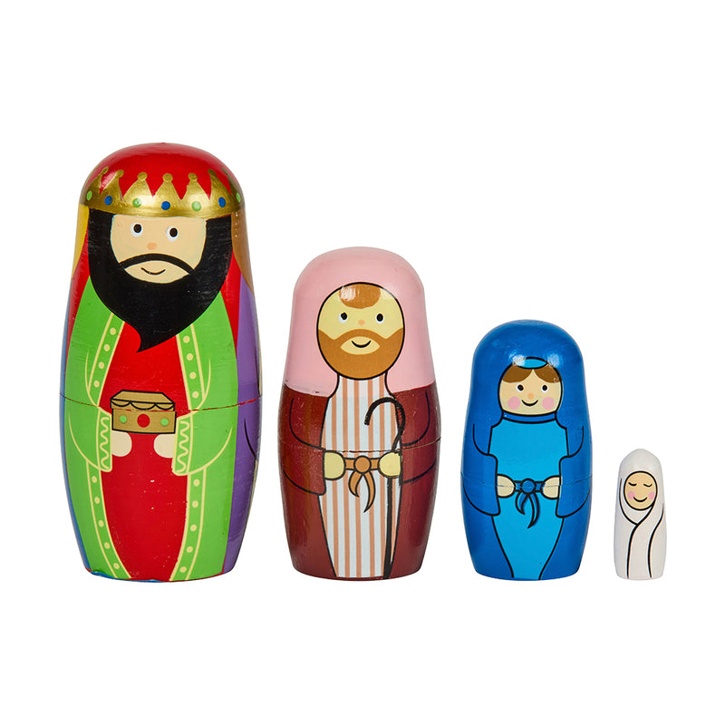 Wooden Nativity Nesting Dolls – 14 cm