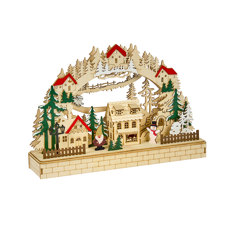 Alpine Christmas Light-Up Scene – 41 x 27 cm (Battery Operated)