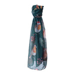 Festive Robin Print Christmas Scarf – 180 x 70 cm