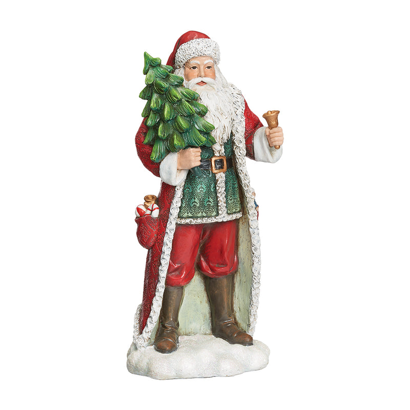 Victorian Santa Carrying Christmas Tree & Bell