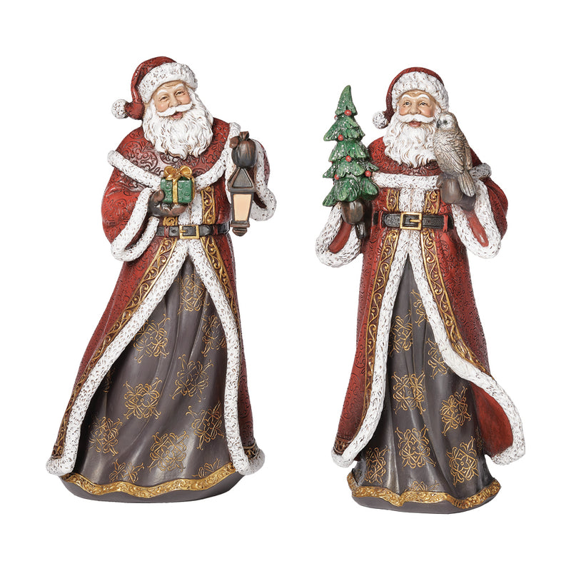 Choice of 2 Santa Claus With Black and Gold Robe Figures