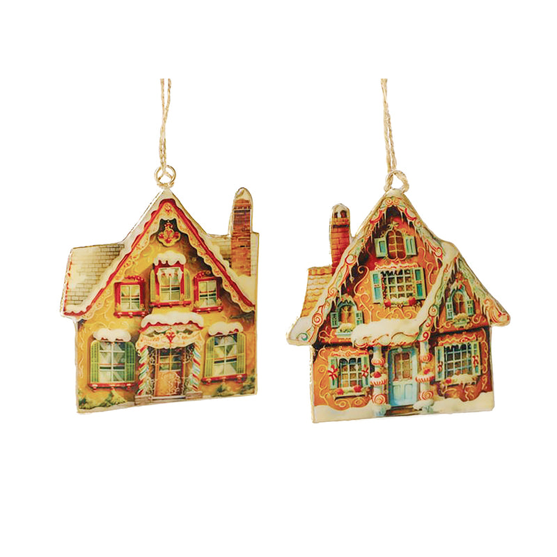 Metal Gingerbread House Decorations – Choice of 2 - 11cm