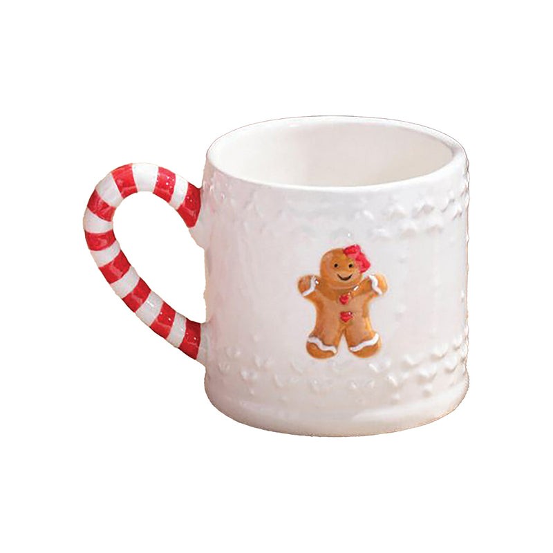 Ceramic Embossed Gingerbread Mug