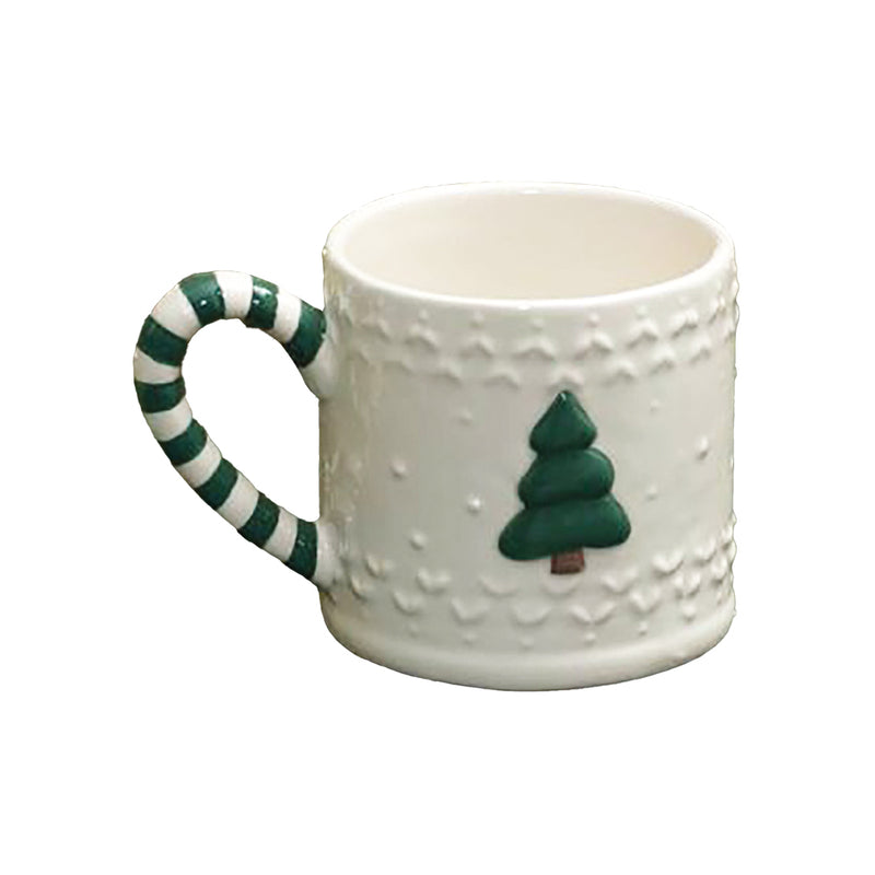 Ceramic Embossed Christmas Tree Mug