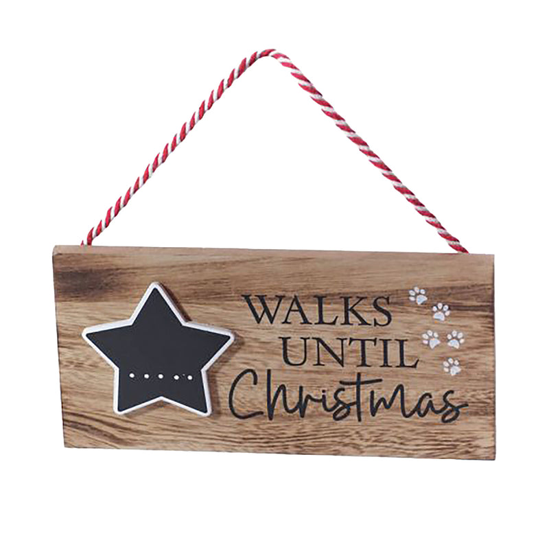 Walks Until Christmas Wooden Countdown Sign – 20cm