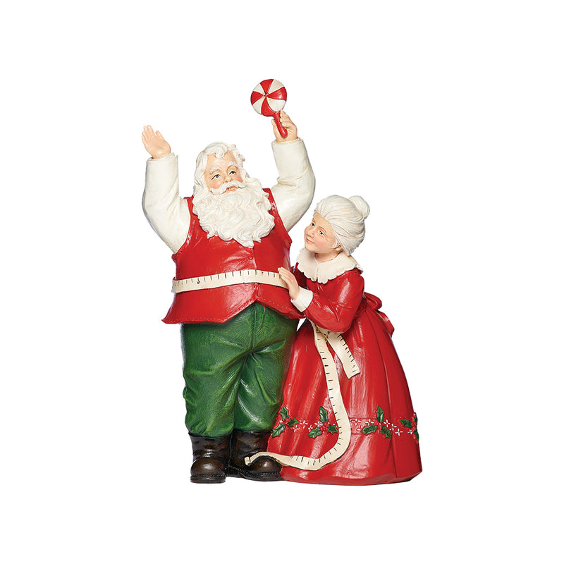 Santa & Mrs Claus Measuring Up for New Suit Christmas Decoration 30cm