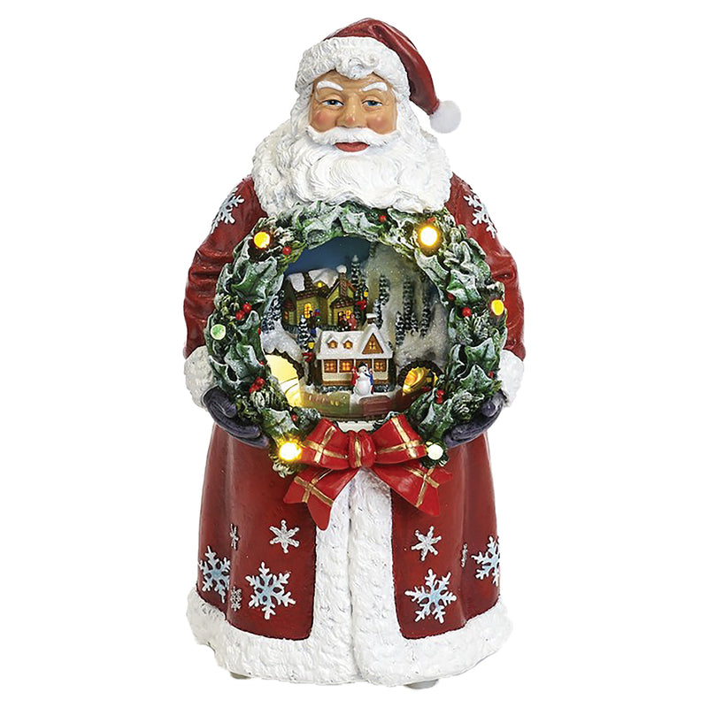 Showstopper Santa Figure with Wreath & Village
