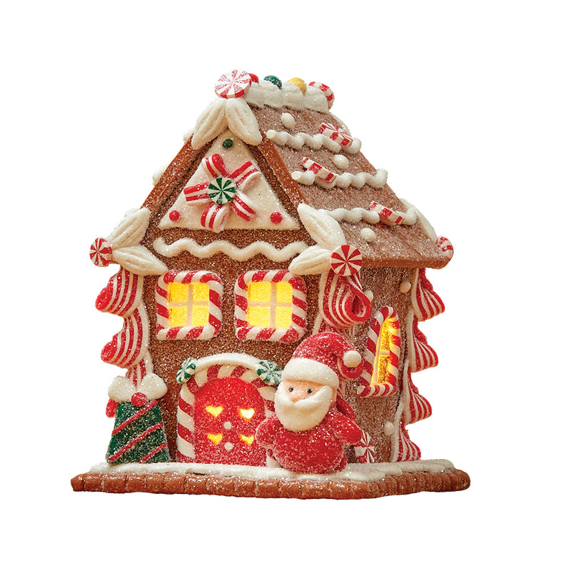 Little Light Up Gingerbread House with Snowman - 14cm
