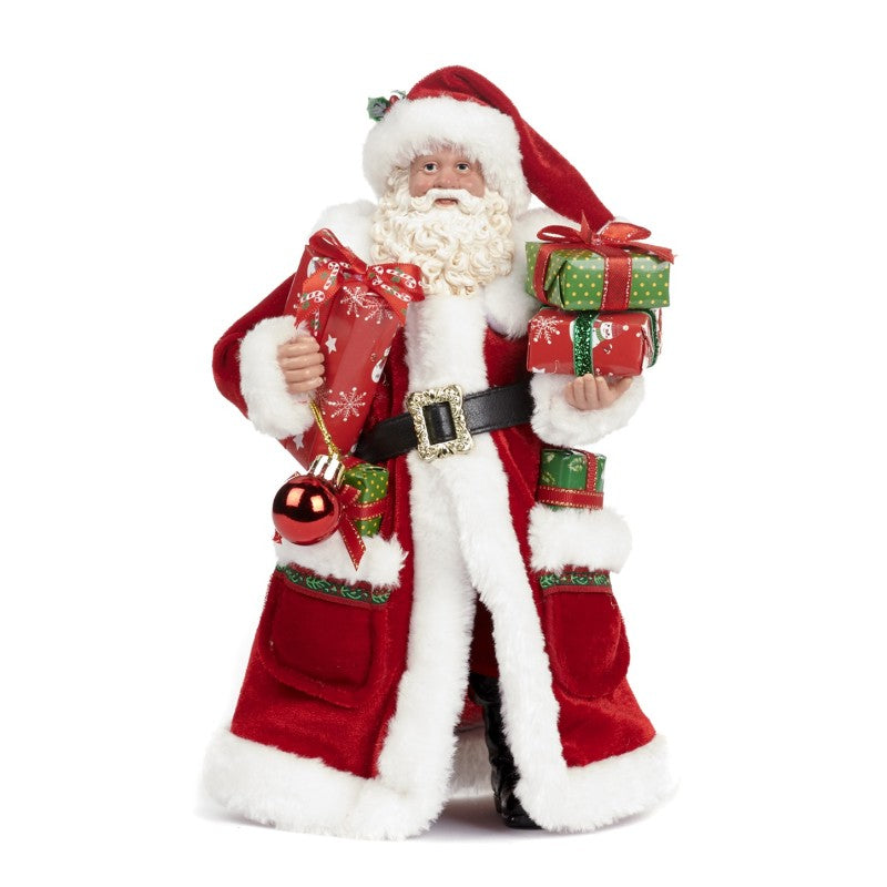 Santa Figure With Arms Full of Gifts - 28cm