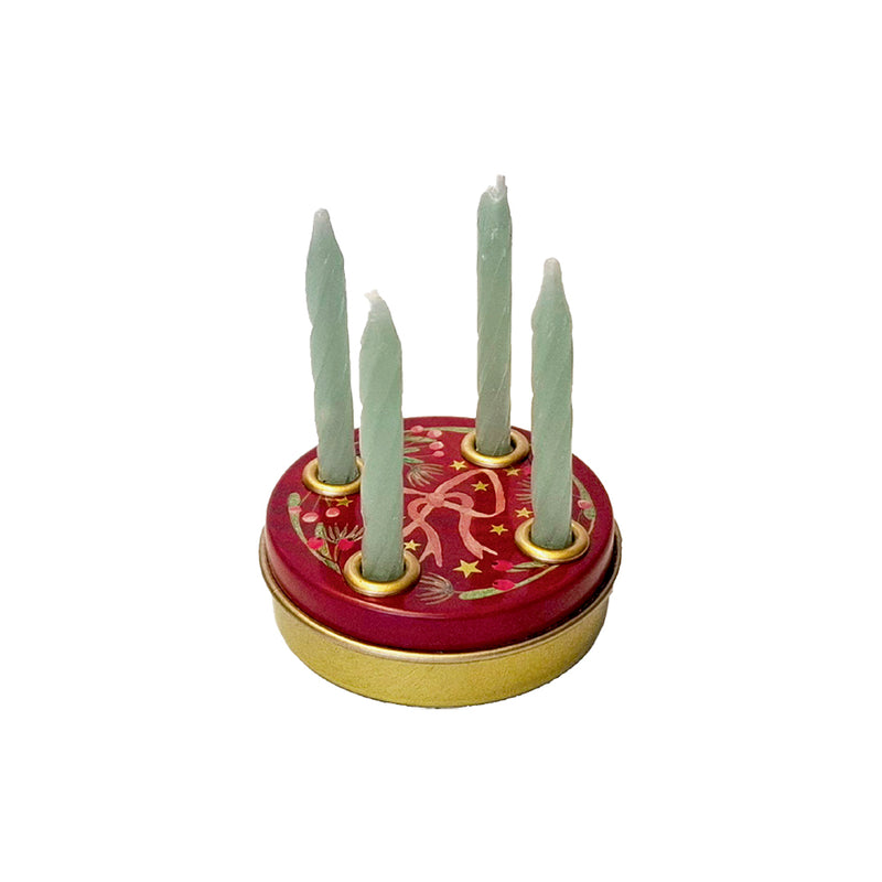 Mini Advent Candle Wreaths – 5cm (Choice of 2 Designs)