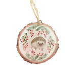 Painted Wooden Log Slice Christmas Tree Decoration - Choice of 4