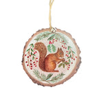 Painted Wooden Log Slice Christmas Tree Decoration - Choice of 4