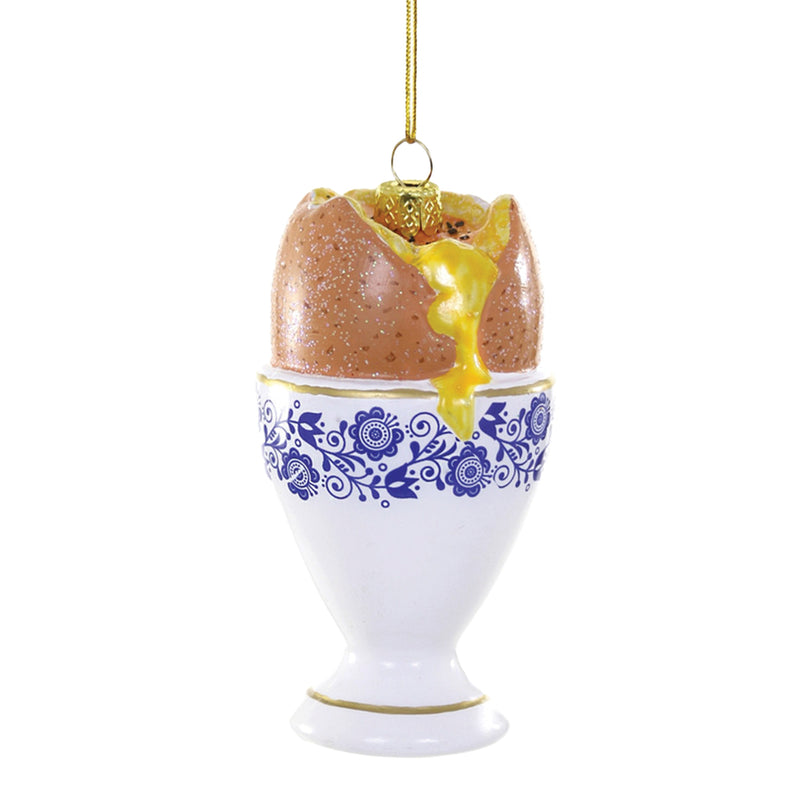 Glass Boiled Egg in Egg Cup Christmas Tree Decoration