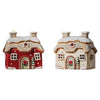 Ceramic Christmas Cottage Tea Light Holders (Choice of 2)