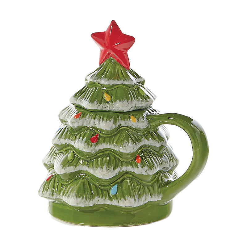 Christmas Tree Mug with Lid - 16cm