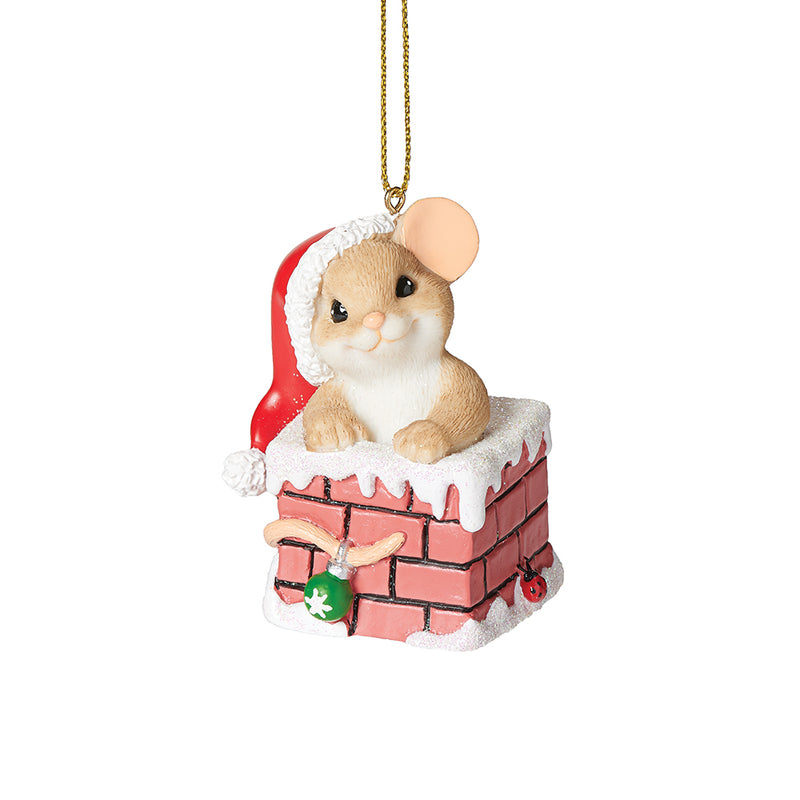Charming Tails Mouse In Chimney Tree Ornament