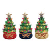 Choice of 3 Little Light Up Retro Green Ceramic Christmas Trees - 12.5cm