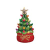 Choice of 3 Little Light Up Retro Green Ceramic Christmas Trees - 12.5cm