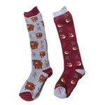 Cosy Christmas Welly & Gardening Socks – Highland Cow or Robin Designs