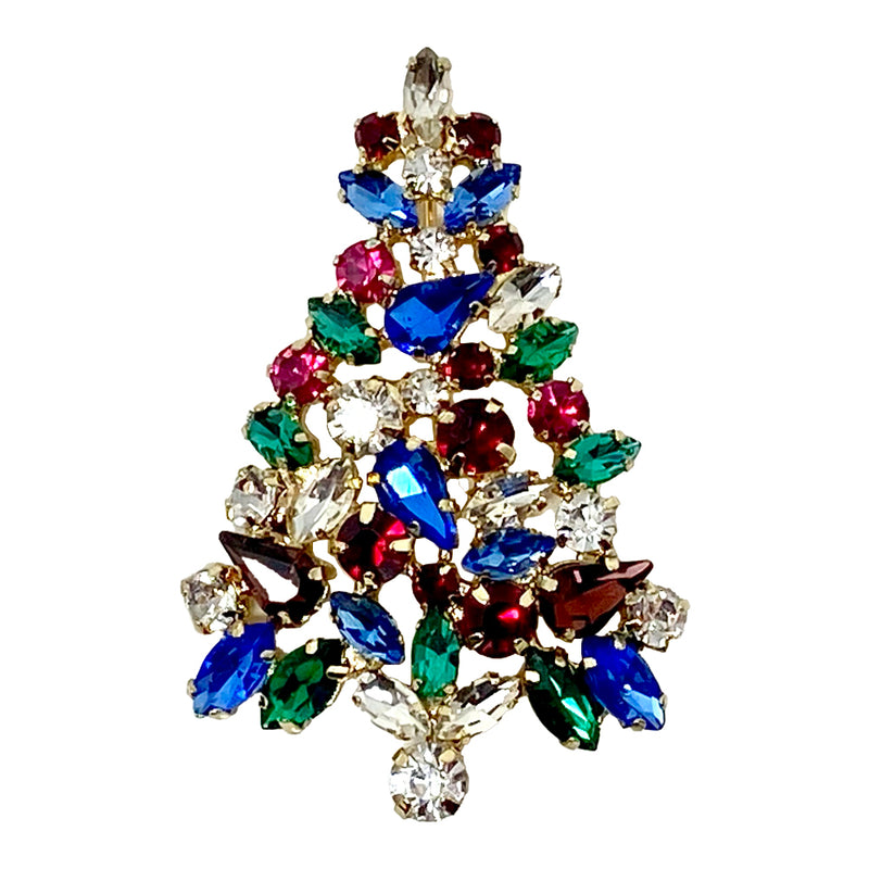 Crystal Christmas Tree Brooch