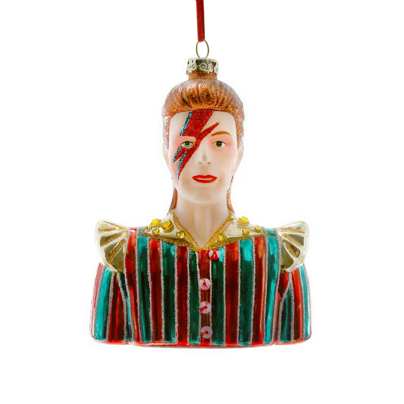 David Bowie Ziggy Stardust Glass Christmas Tree Decoration
