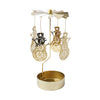 Elegant Gold Snowman Tealight Spinner Tabletop Decor UK Gift