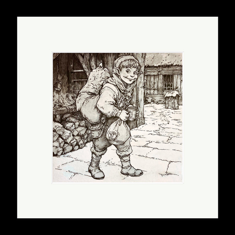ORIGINAL ONE OFF - SIGNED Painting "Elwin's Christmas Eve" By Russell Ince