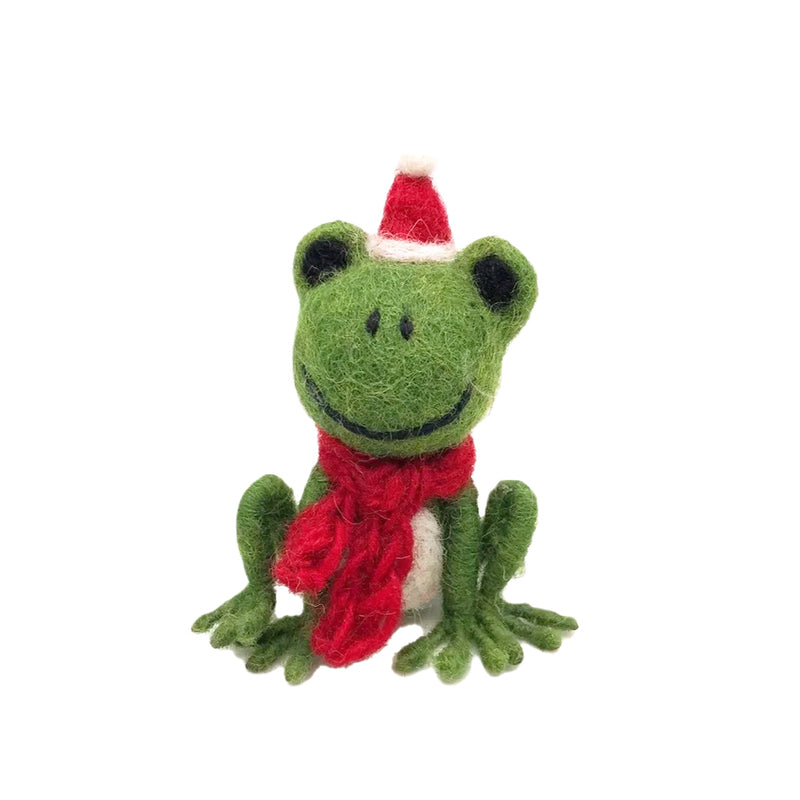 Felt Frog Christmas Tree Decoration